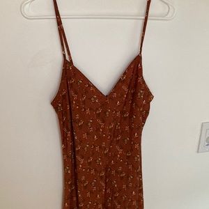 Wild fable floral orange midi silk slip dress